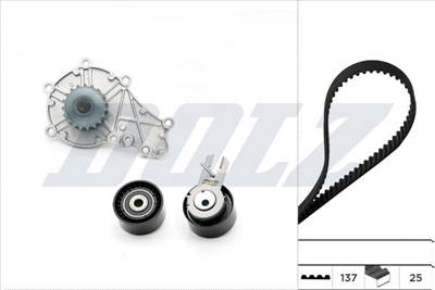 Dolz vezérműszíj készlet vízpumpával Citroën DS3 [2009-2015] Ferdehátú 1.6 HDI 110 1560ccm 112LE 82KW (Diesel)